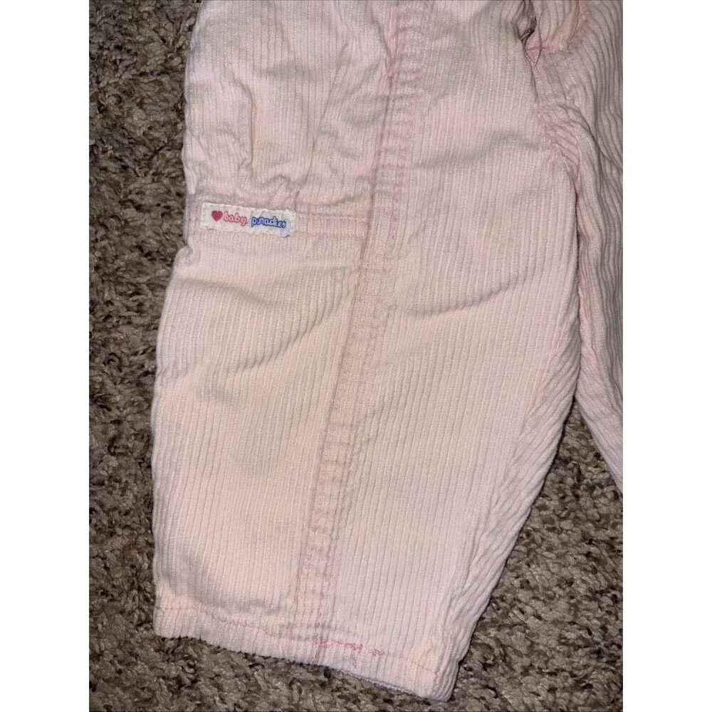 Vintage Pink Corduroy Overalls Romper 9-19m Adjustable Germany Unique Rare EUC